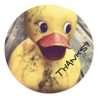 Yellow Rubber Ducky Thanks! Classic Round Sticker