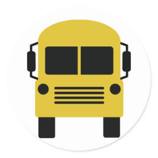 yellow school bus symbol classic round sticker