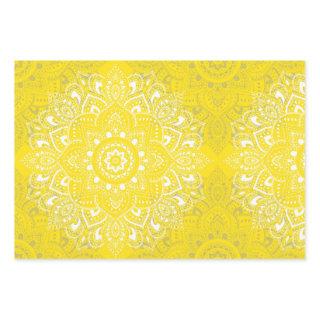 Yellow spiritual Indian mandala pattern  Sheets