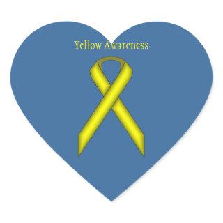 Yellow Standard Ribbon by Kenneth Yoncich Heart Sticker