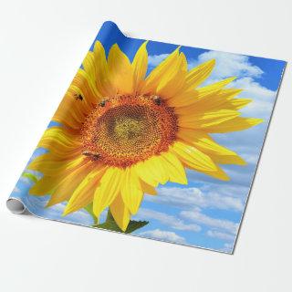 Yellow Sunflower and Bees