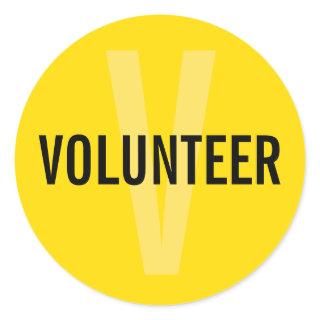 Yellow Volunteer Badge Classic Round Sticker