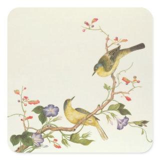 Yellow Wagtail with blue head Square Sticker