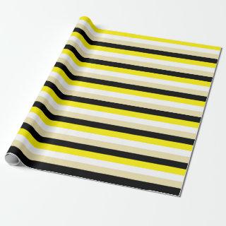 Yellow, White, Beige and Black Stripes