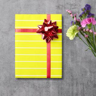 Yellow White Thin Horizontal Striped