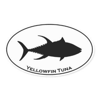 Yellowfin Tuna Icon Oval Sticker