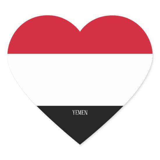 Yemen Flag Splendid Patriotic Heart Sticker