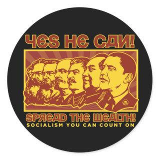 Yes He Can! Comrade Obama Spoof Classic Round Sticker