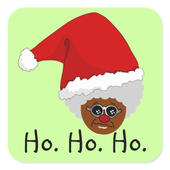 Yes, Virginia, There is a Black Santa Claus Square Sticker