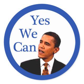 Yes We Can Barack Obama 2008 Classic Round Sticker