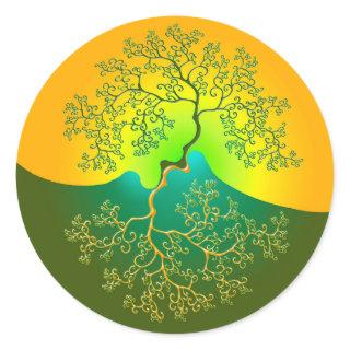 Yin and Yang Tree in Nature Classic Round Sticker