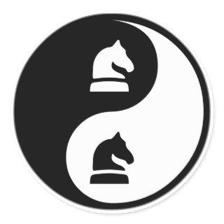 Yin Yang Chess Classic Round Sticker