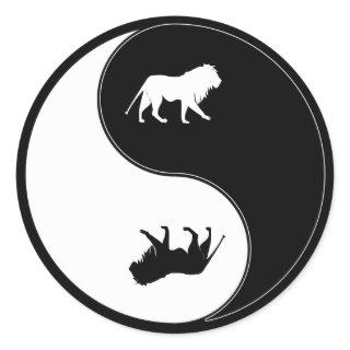 Yin Yang Lion Classic Round Sticker