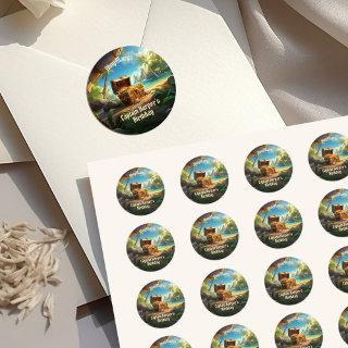 Yo Ho Ho! Pirate Boys' Treasure Island Birthday Classic Round Sticker