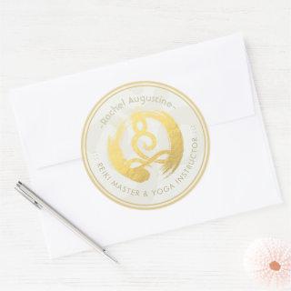 Yoga Instructor Life Coach Meditation Pose Zen OM Classic Round Sticker
