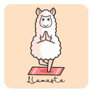 Yoga Llama - Llamaste Square Sticker