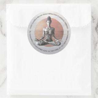 Yoga Meditation Instructor Reiki Master Lotus Pose Classic Round Sticker