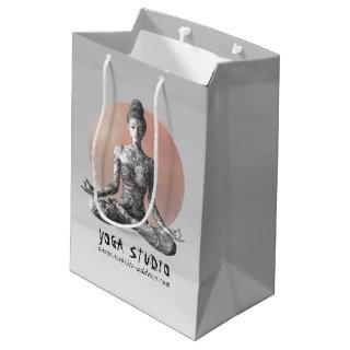 Yoga Meditation Instructor Reiki Master Lotus Pose Medium Gift Bag