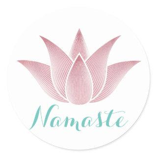 Yoga Namaste Lotus Flower Classic Round Sticker