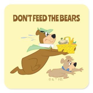 Yogi Bear and Boo-Boo Picnic Panic Square Sticker