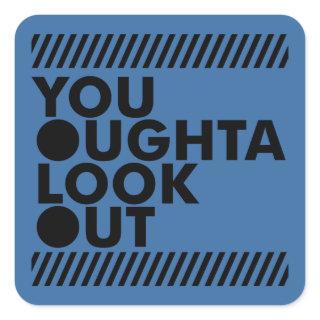 YOLO w/ Caution Square Sticker