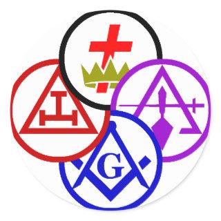 York Rite Bodies Pinwheel Logo Sticker
