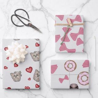 Yorkshire Terrier Bows Hearts Gift Set  Sheets