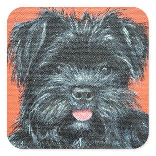 Yorkshire Terrier Painting Square Sticker
