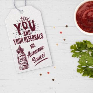 You and Your Referrals are Awesome Sauce Marketing Gift Tags