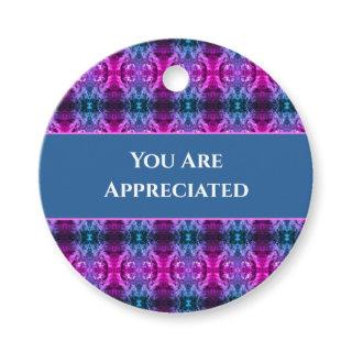 You Are Appreciated Pink Blue Kaleidoscope Thanks Favor Tags