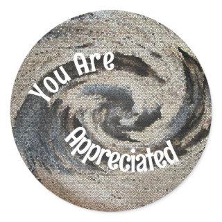 You Are Appreciated Rustic Brown Mosaic Employee Classic Round Sticker