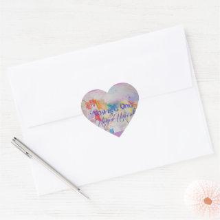 You Are One Unique Unicorn! Girls Pink Unicorns Heart Sticker