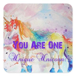 You Are One Unique Unicorn! Rainbow Sticker Girls