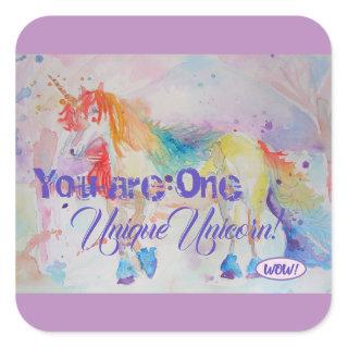 You Are One Unique Unicorn! Rainbow Sticker Girls