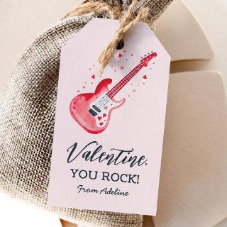 You Rock Electric Guitar Kids Valentines Day Gift Tags