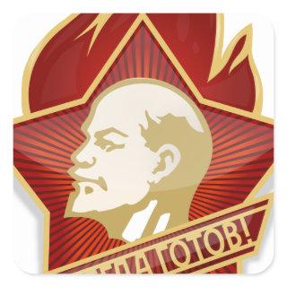 Young Pioneers Lenin Ленин Communist Soviet Union Square Sticker