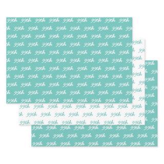 Your Age Custom Number Pattern - Teal and White  Sheets