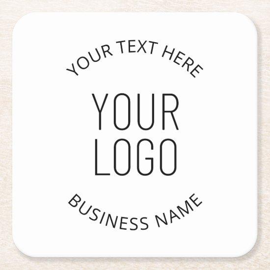 Your Business Logo & Customizable Message Square Paper Coaster