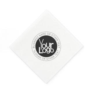Your Business  Logo & Modern Simple Editable Text Napkins