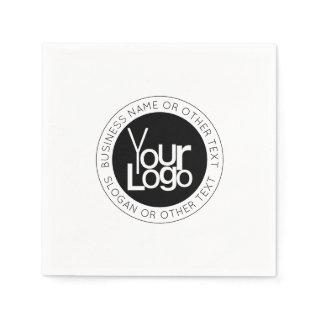 Your Business  Logo & Modern Simple Editable Text Napkins
