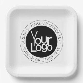 Your Business  Logo & Modern Simple Editable Text Paper Plates