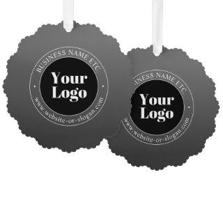 Your Business Logo or Design & Editable Text Ornament Card
