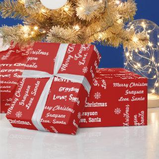 Your Child's Name on Red  from Santa