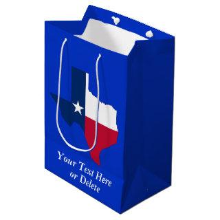 Your Color/Text Texas State Flag Blue & Red Medium Gift Bag