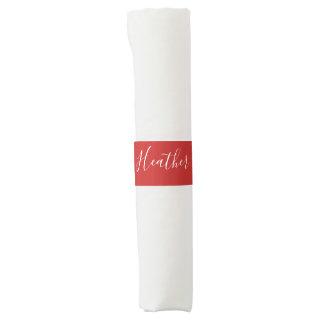 Your Custom White Script on Red Napkin Bands