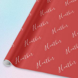 Your Custom White Script on Red