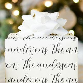 Your Family Name Black and White Pattern