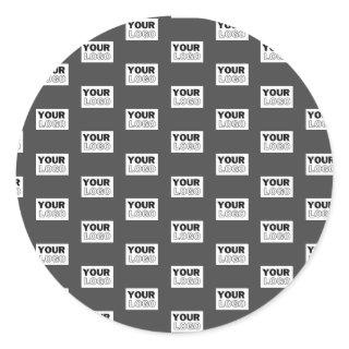 Your Image Design or Business Logo Tiled | Grey Classic Round Sticker