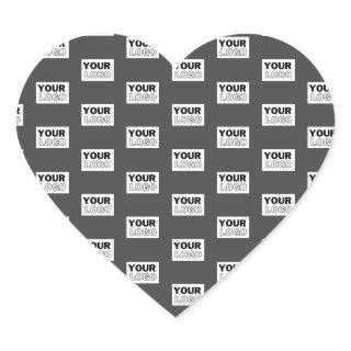 Your Image Design or Business Logo Tiled | Grey Heart Sticker