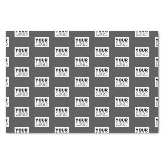 Your Image Design or Business Logo Tiled | Grey Tissue Paper